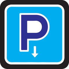 Parking Icon in silhouette