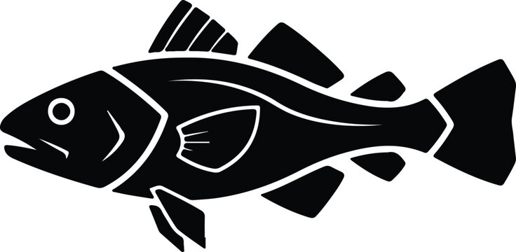 silhouette atlantic cod fish icon for seafood and fishing industry vector design