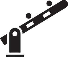 Railway Barrier Icon in silhouette on white background.