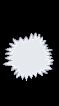 Pixel Art Cartoon White Grey Speech Bubble Animation Loop on Black Background. Perfect for retro video games, manga animated dialogue pop up nostalgic gaming loop. Anime superhero. Vertical video