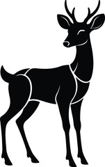 Fototapeta premium silhouette of a graceful buck standing tall in nature vector design