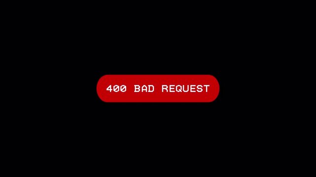 Error message 400 Bad Request 4k alpha channel
