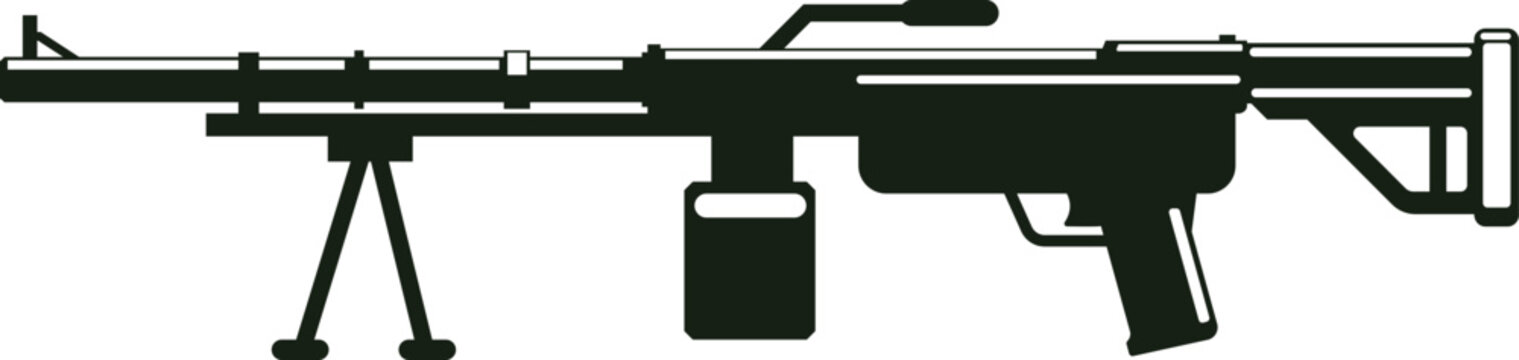 Portable rocket launcher weapon silhouette on white background