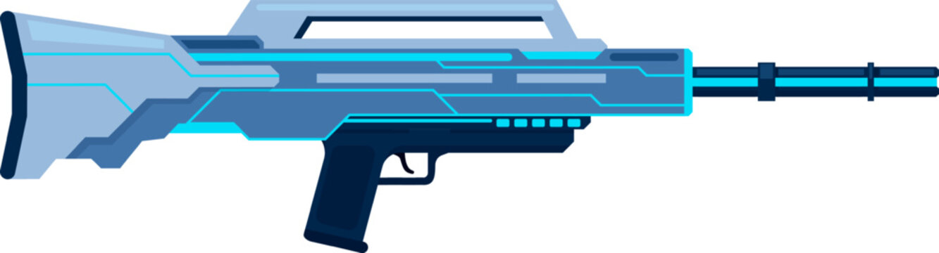 Futuristic sci fi energy weapon blaster rifle illustration