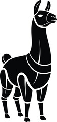Fototapeta premium silhouette stylized modern llama animal profile standing isolated vector design