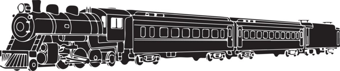 Train Icon in silhouette on white background.