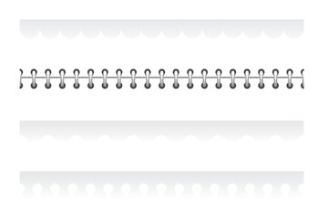 Obraz premium Website Divider Set with Scalloped, Spiral, Wave and Perforated Edges