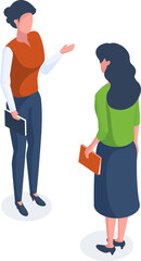 Obraz premium Business women discussing ideas with folder