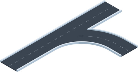 Fototapeta premium Road intersection creating alternative paths and fork in choosing direction