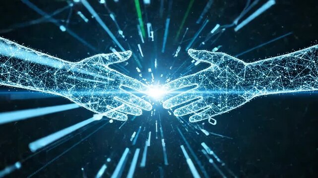 Abstract Digital Hands Network Connection Technology Concept Future Innovation