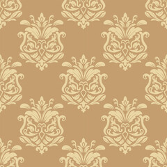 Damask seamless repeat element pattern. Beautiful luxury vintage floral damask vector illustration. Design for wallpaper, decorative, texture, textile, ornament, wrapping, shirts, clothing