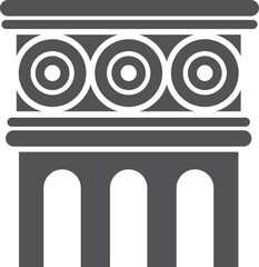 Naklejka premium A black and white drawing of a building with three arches