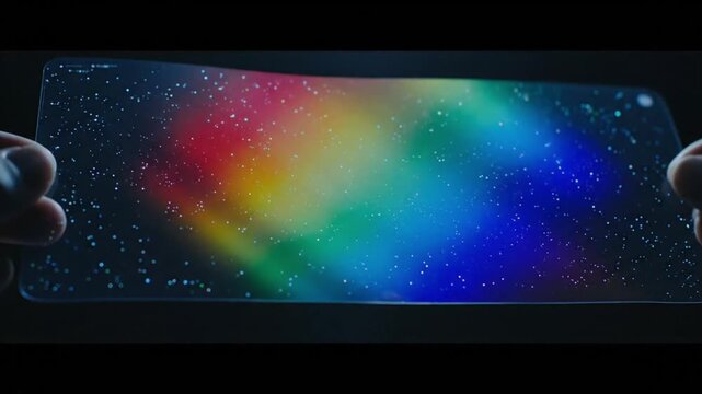Flexible Thin Film Display Technology Refracting Rainbow Spectrum Light