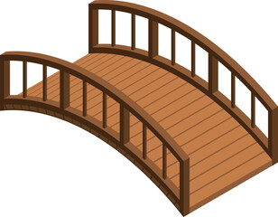 Obraz premium A wooden bridge with a curved design