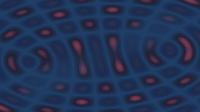 Abstract blue and red pattern with blurred shapes.