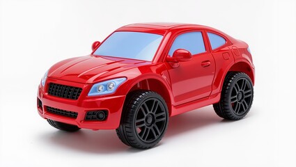 Naklejka premium red toy car isolated