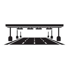 Transportation highway symbol flat black road illustration