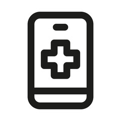 Fototapeta premium Mobile Health App Professional Modern Line Icon. Minimal and unique digital healthcare symbol representing wellness monitoring fitness tracking and medical management