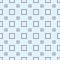 Seamless vector geometric pattern with squares on a light blue background