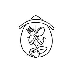 Fototapeta premium Black and White Food Sustainability Icon for Eco Friendly Living