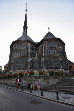 Old Church in the City Center of Honfleur, Normandy, France
