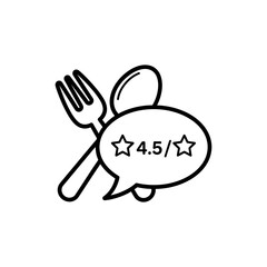 Fototapeta premium Black and White Restaurant Review Icon Symbol