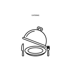 Fototapeta premium Black and White Catering Service Icon with Transparent Background