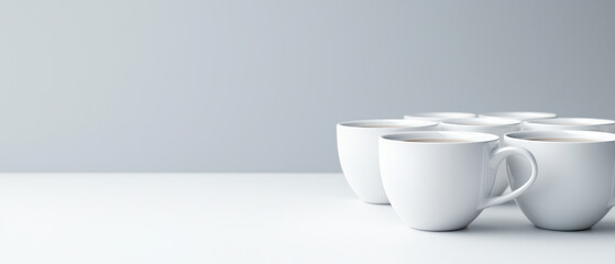 White coffee cup minimalist clean modern simple ceramic empty space soft light neutral calm