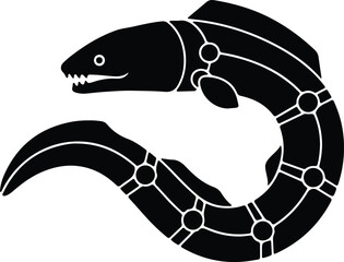 Fototapeta premium silhouette stylized predatory electric eel animal tech modern logo vector design