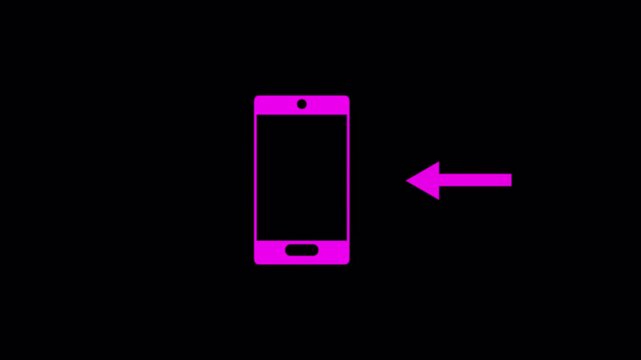 Incoming call sign animated on transparent background in 4k animation call sign animation with alpha channel 