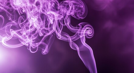 Obraz premium Ethereal Purple Smoke Swirls Against a Dark Backdrop.