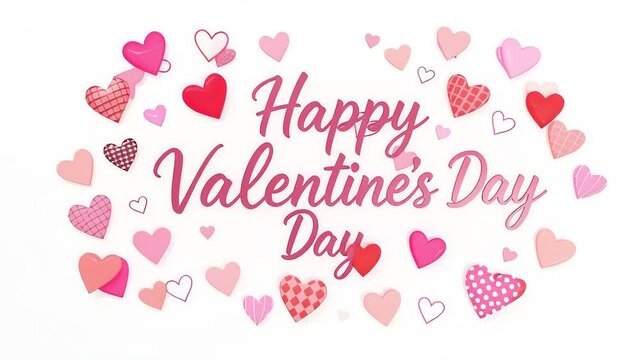 Happy Valentines Day Hearts Greeting Animation Loop