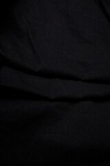 black fabric texture. deep black fabric background copy space.