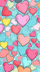 Fototapeta premium Heart love doodle backgrounds heart creativity.