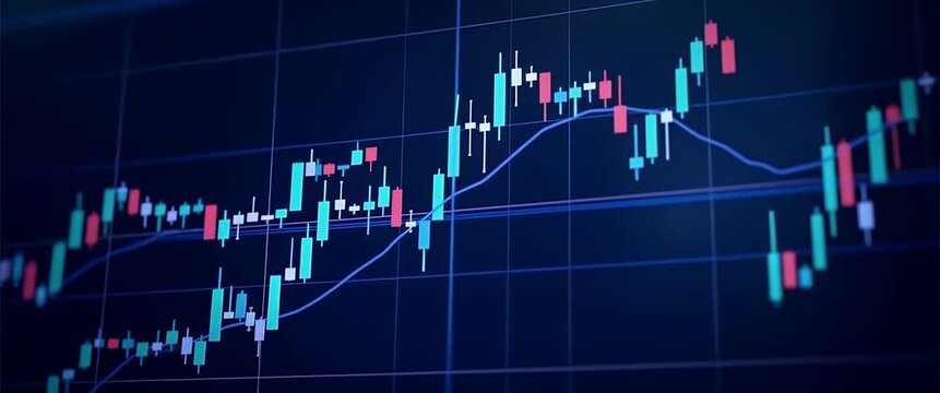 Cinematic close-up of fluctuating stock market graphs with a smooth camera pan and subtle ambient light motion, ideal for finance, investing, and economic analysis content.