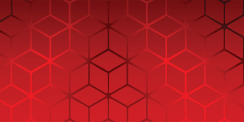 Deep Red Geometric Hexagon Pattern Background With Subtle Gradient For Design Projects eps10