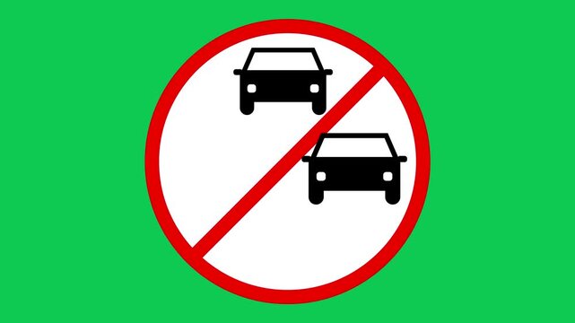 no overtaking sign icon animation video 
