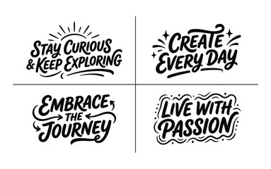 Inspirational quotes collage with motivational phrases