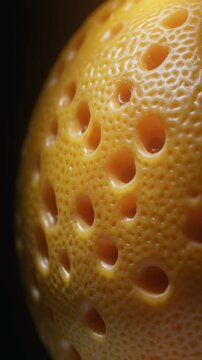 Sur Macro Of Orange Peel With Deep Pitted Holes