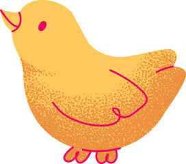 Chick Standing with Texture Cartoon