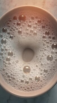Foam Face In Coffee Cup Top View