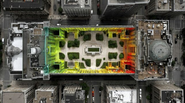 Aerial infrared imaging of the newly installed green roof