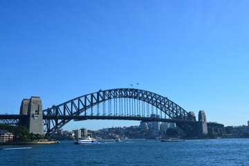Obraz premium オーストラリア シドニーのハーバーブリッジ（Harbour Bridge）からの眺め