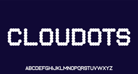 Fototapeta premium cloudots dot font modern sign typography 
