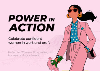 Strong Women, Feminine Empowerment, Girl Power Poster for 8 March