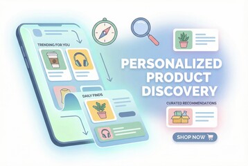 Personalized product discovery platform showcasing curated recommendations with engaging visuals for trending items and daily finds that enhance consumer decision making