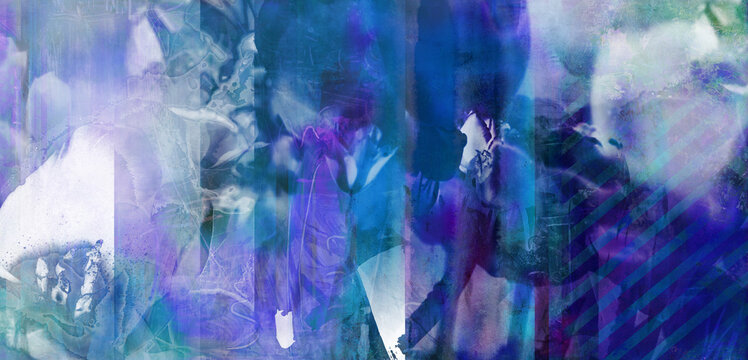 tulpen blumen formen malerei grafik graphik poster wanddekoration wandtattoo texturen dekorativ lila blau