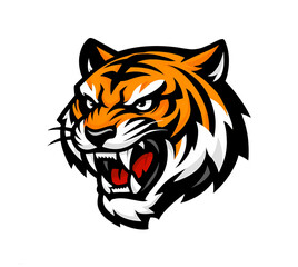 Fototapeta premium Angry Tiger Head Mascot Logo Vector Illustration