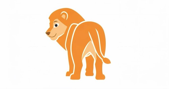 Abstract graphic illustration of an animals rear end against white backdrop