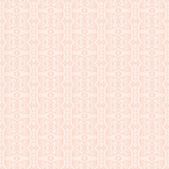 Soft Peach Abstract Wavy Seamless Pattern with Organic Retro Swirls Background